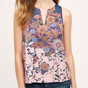NWT Anthropologie HD IN PARIS Elsie Floral Zip Peplum Top 12